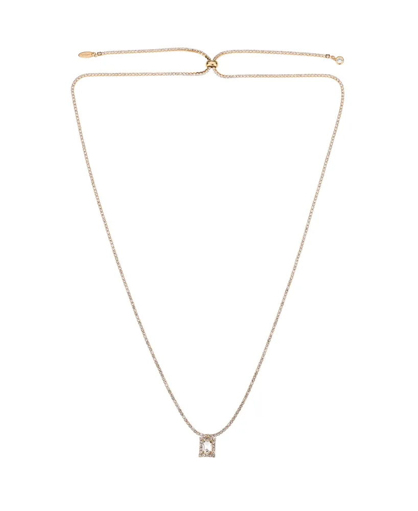 Ettika Minimal Glass 18K Gold Plated Adjustable Necklace