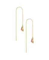 Ettika Barely There Chain Cubic Zirconia 18K Gold Plated Dangle Earrings