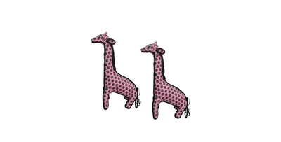 Tuffy Zoo Giraffe Pink , 2-Pack Dog Toys