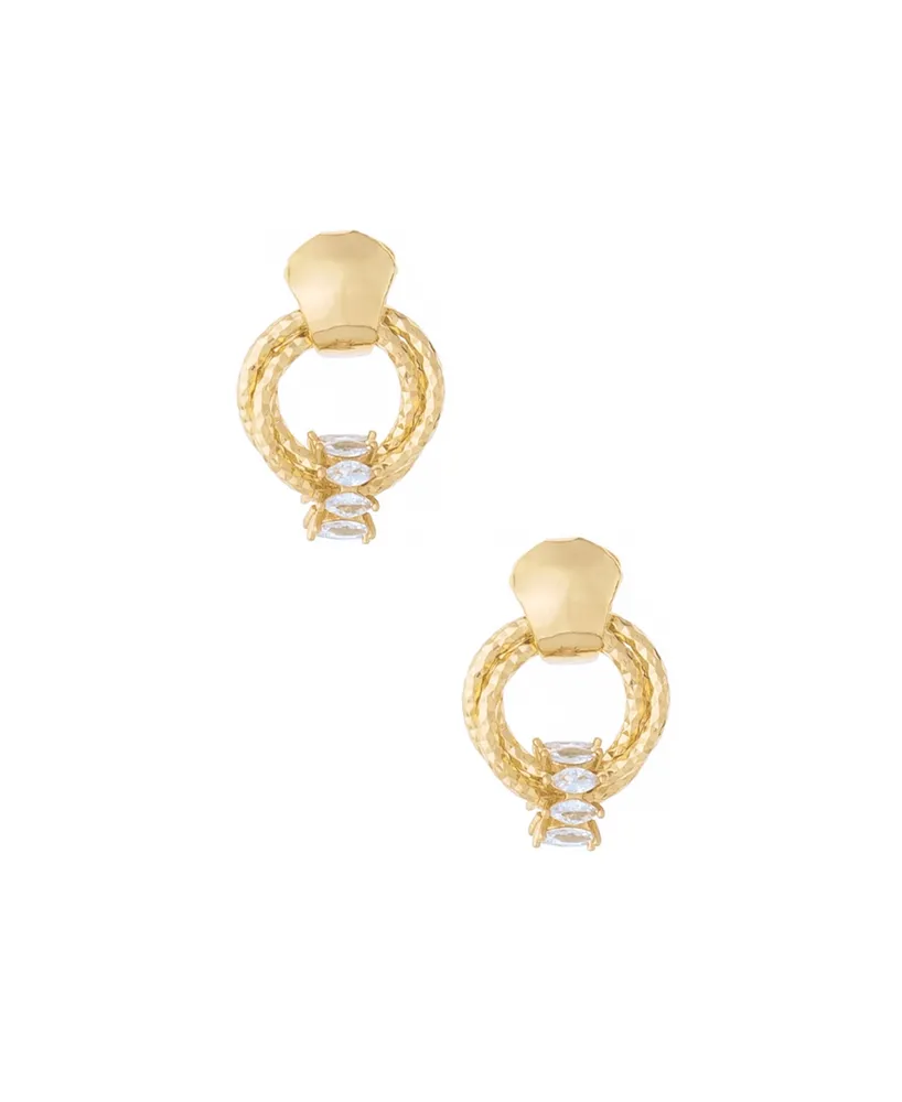 Ettika Mini Barrel Cubic Zirconia Earrings