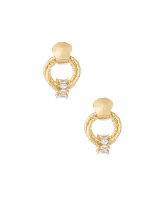 Ettika Mini Barrel Cubic Zirconia Earrings