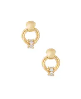 Ettika Mini Barrel Cubic Zirconia Earrings