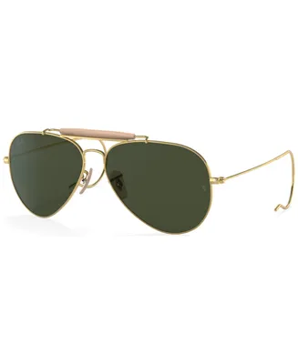 Ray-Ban Unisex Outdoorsman Aviation Collection Sunglasses, RB303058-x 58 - Gold