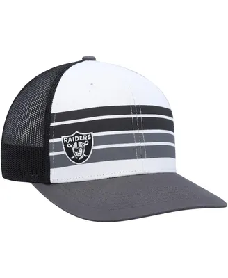Big Boys '47 Brand White, Charcoal Las Vegas Raiders Cove Trucker Snapback Hat