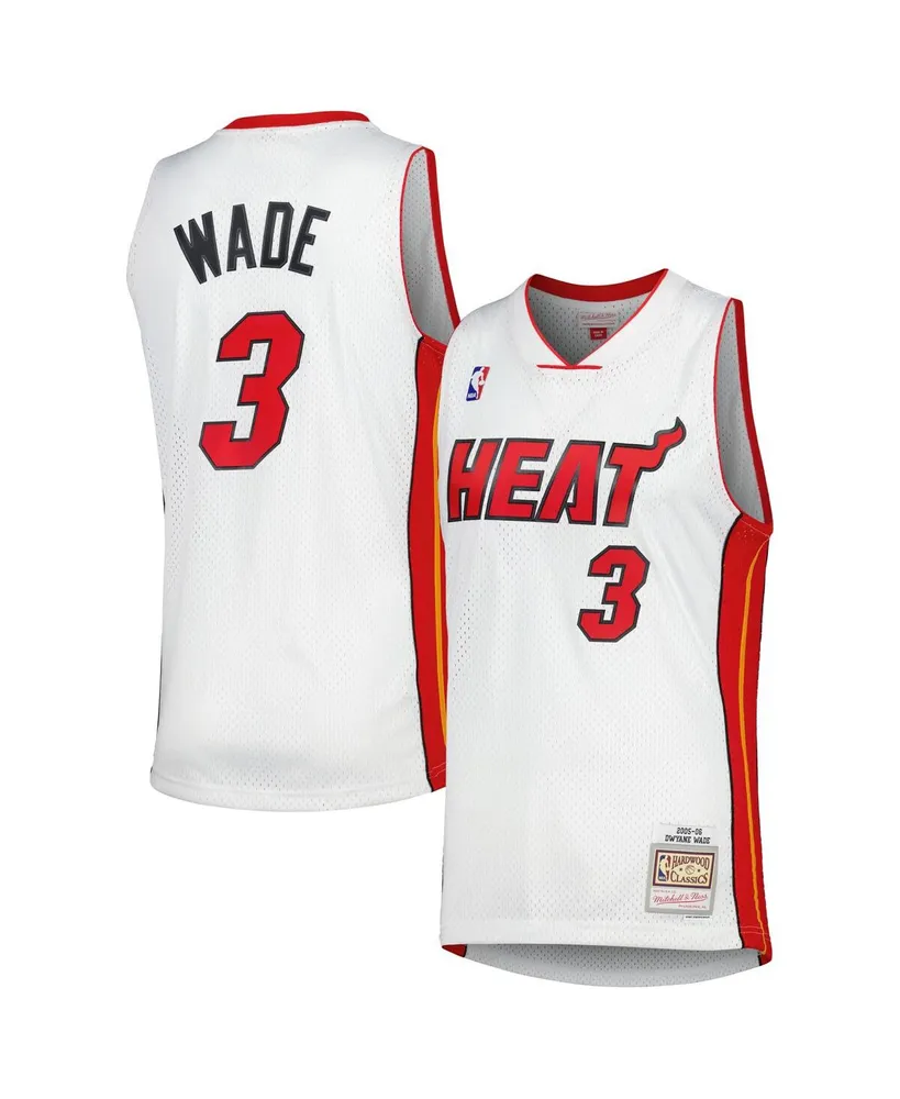 Men's Mitchell & Ness Dwyane Wade White Miami Heat Hardwood Classics 2005-06 Swingman Jersey