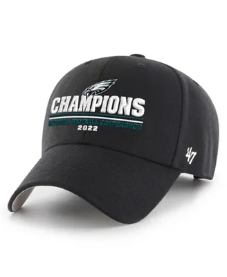 Men's '47 Brand Black Philadelphia Eagles 2022 Nfc Champions Mvp Adjustable Hat