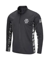 Men's Colosseum Charcoal Boston College Eagles Oht Military-Inspired Appreciation Digi Camo Quarter-Zip Jacket
