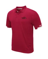 Men's Colosseum Cardinal Arkansas Razorbacks Logo Santry Polo Shirt