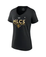 Women's Fanatics Black San Diego Padres 2022 Division Series Winner Locker Room Plus V-Neck T-shirt