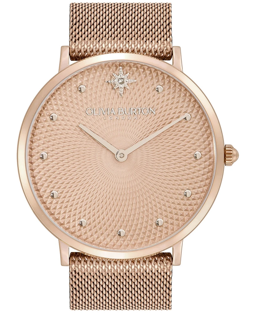 Olivia Burton Women's Celestial Ultra Slim Carnation Gold-Tone Steel Watch 40mm