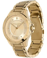 Olivia Burton Women's Sports Luxe Guilloche Gold-Tone Steel Watch 36mm