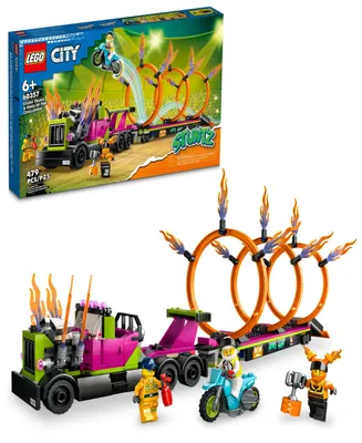 Lego City Stunt Truck Ring of Fire Challenge 60357 Building Toy Set, 479 Pieces