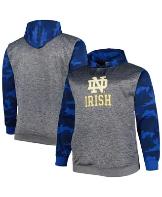 Men's Charcoal Notre Dame Fighting Irish Camo Big and Tall Pullover Hoodie
