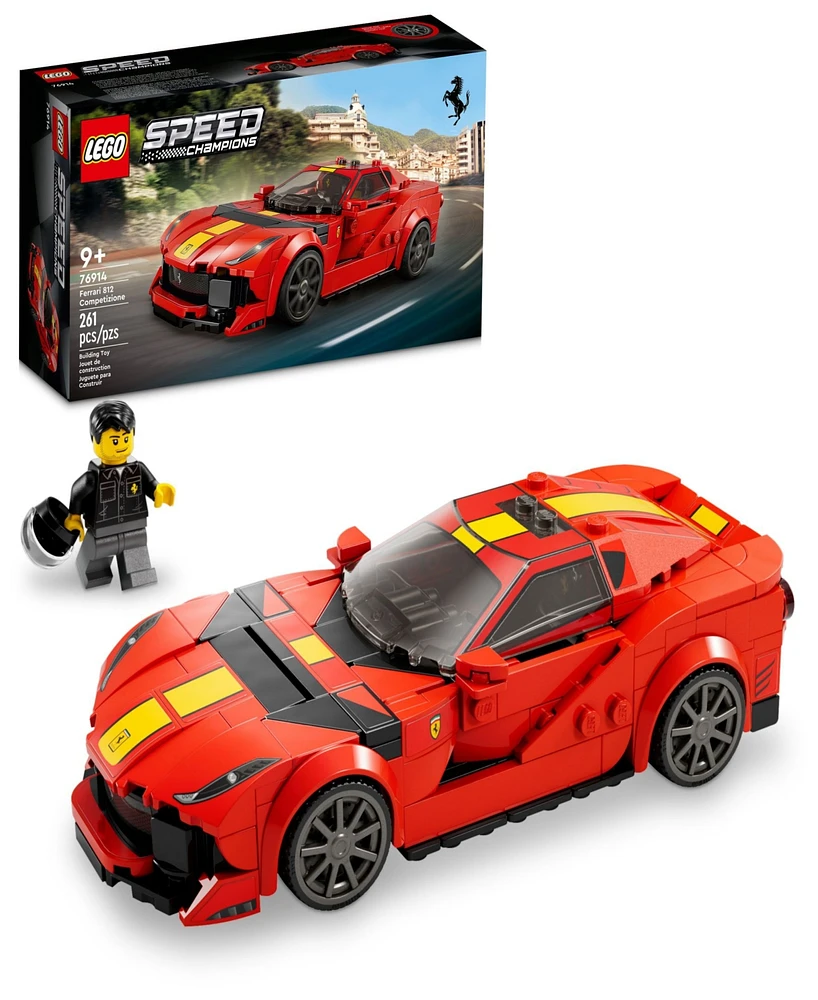 Lego Speed 76914 Champions Ferrari 812 Competizione Toy Sports Car Building Set with Minifigure