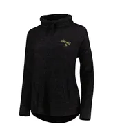 Women's Heathered Black Atlanta United Fc Cuddle Tri-Blend Pullover Sweatshirt