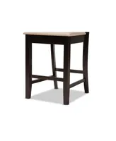 Baxton Studio Fenton Modern and Contemporary Transitional 2-Piece Fabric Upholstered and Finished Wood Counter Stool Set