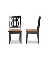 Baxton Studio Fenton Modern and Contemporary Transitional 2-Piece Finished Wood Dining Chair Set