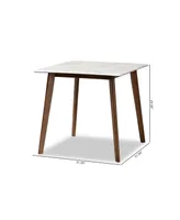 Baxton Studio Kaylee Mid-Century Modern Transitional 31.5" Finished Wood Dining Table with Faux Marble Tabletop