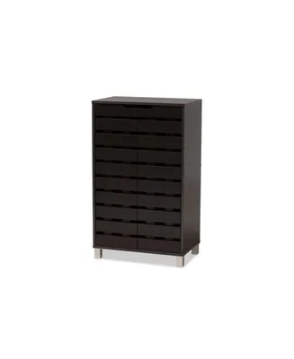 Baxton Studio Ernest Modern and Contemporary 38.4" Finished Wood 2-Door Shoe Storage Cabinet