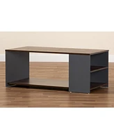 Baxton Studio Thornton Modern and Contemporary 39.4" Two-Tone and Finished Wood Storage Coffee Table