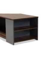 Baxton Studio Thornton Modern and Contemporary 39.4" Two-Tone and Finished Wood Storage Coffee Table