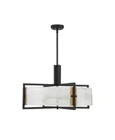 Savoy House Hayward 5-Light Pendant in Matte Black with Warm Brass Accents