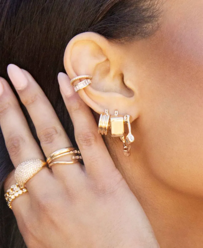 Ettika Simple Gold Plated Nugget Hoops
