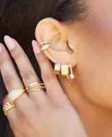 Ettika Simple Gold Plated Nugget Hoops