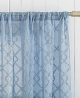 No. 918 Tina Geometric Clipped Semi-Sheer Rod Pocket Single Curtain Panel, 50" x 96"