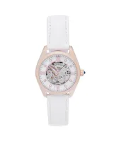 Empress Women Magnolia Leather Watch - White/Rose Gold, 37mm