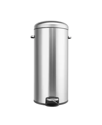 8 Gal./30 Liter Stainless Steel Round Shape Step-on Trash Can for Kitchen