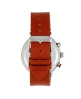 Breed Men Tempest Leather Watch - Brown/Grey, 43mm