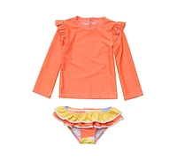 Baby Girls Good Vibes Ls Ruffle Set