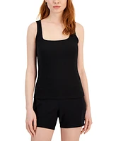 I.n.c. International Concepts Women's Square Neck Rib Tank, Created for Macy's