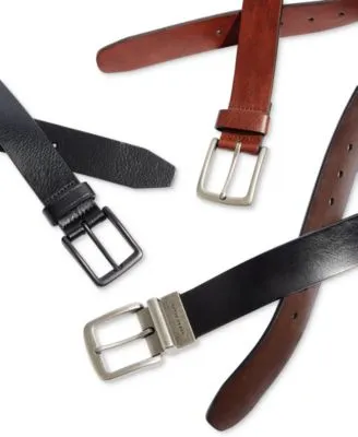 Perry Ellis Mens Leather Casual Belts Collection