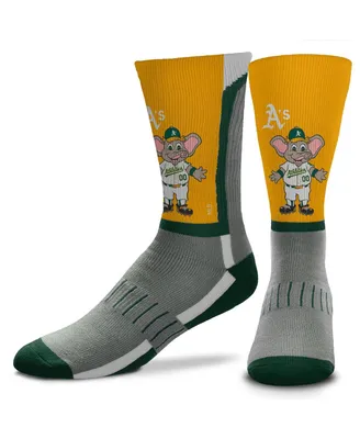 Youth Boys and Girls For Bare Feet Oakland Athletics Mascot Snoop V-Curve Crew Socks