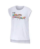 Women's Wear by Erin Andrews White San Francisco Giants Greetings From T-shirt
