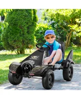 Costway Go Kart Pedal Powered Kids Ride on Car 4 Wheel Racer Toy w/ Clutch & Hand Brake