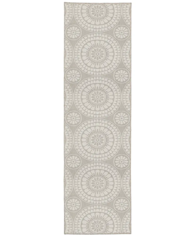 Jhb Design Genoa Outdoor 1832GNA 1'10" x 7'3" Runner Area Rug