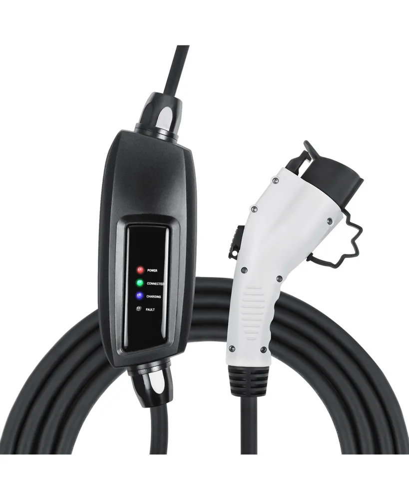Lectron 110V 16 Amp Level 1 Ev Charger with 21ft/6.4m Extension Cord J1772 Cable & Nema 5-15 Plug Electric Vehicle Charger