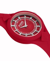 Versus Versace Women's 2 Hand Quartz Fire Island Red Silicone Watch, 39mm