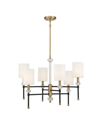 Savoy House Tivoli 6-Light Chandelier in Matte Black with Warm Brass Accents