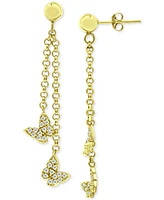 Giani Bernini Cubic Zirconia Butterfly Chain Drop Earrings in 18k Gold-Plated Sterling Silver, Created for Macy's