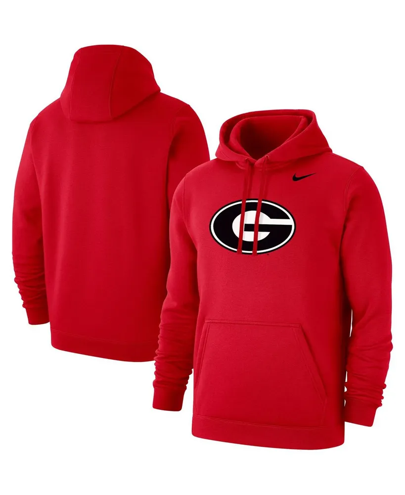 Men's Nike Red Georgia Bulldogs Primary Logo Club Pullover Hoodie