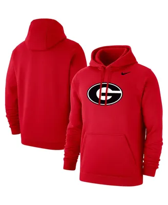 Men's Nike Red Georgia Bulldogs Primary Logo Club Pullover Hoodie