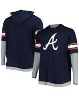 Men's New Era Navy Atlanta Braves Big and Tall Twofer Pullover Hoodie