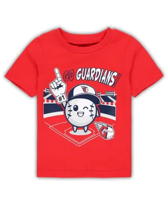 Toddler Boys and Girls Red Cleveland Guardians Ball Boy T-shirt