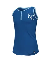 Big Girls New Era Royal Kansas City Royals Henley Tank Top