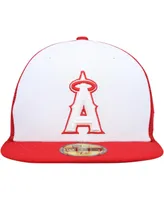 Men's New Era White, Red Los Angeles Angels 2023 On-Field Batting Practice 59FIFTY Fitted Hat