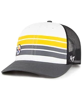 Big Boys and Girls '47 Brand White, Charcoal Pittsburgh Steelers Cove Trucker Snapback Hat